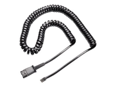Plantronics 26716-01 Coil Cord U10 QD to Modular plug Headset Amp adapter cable