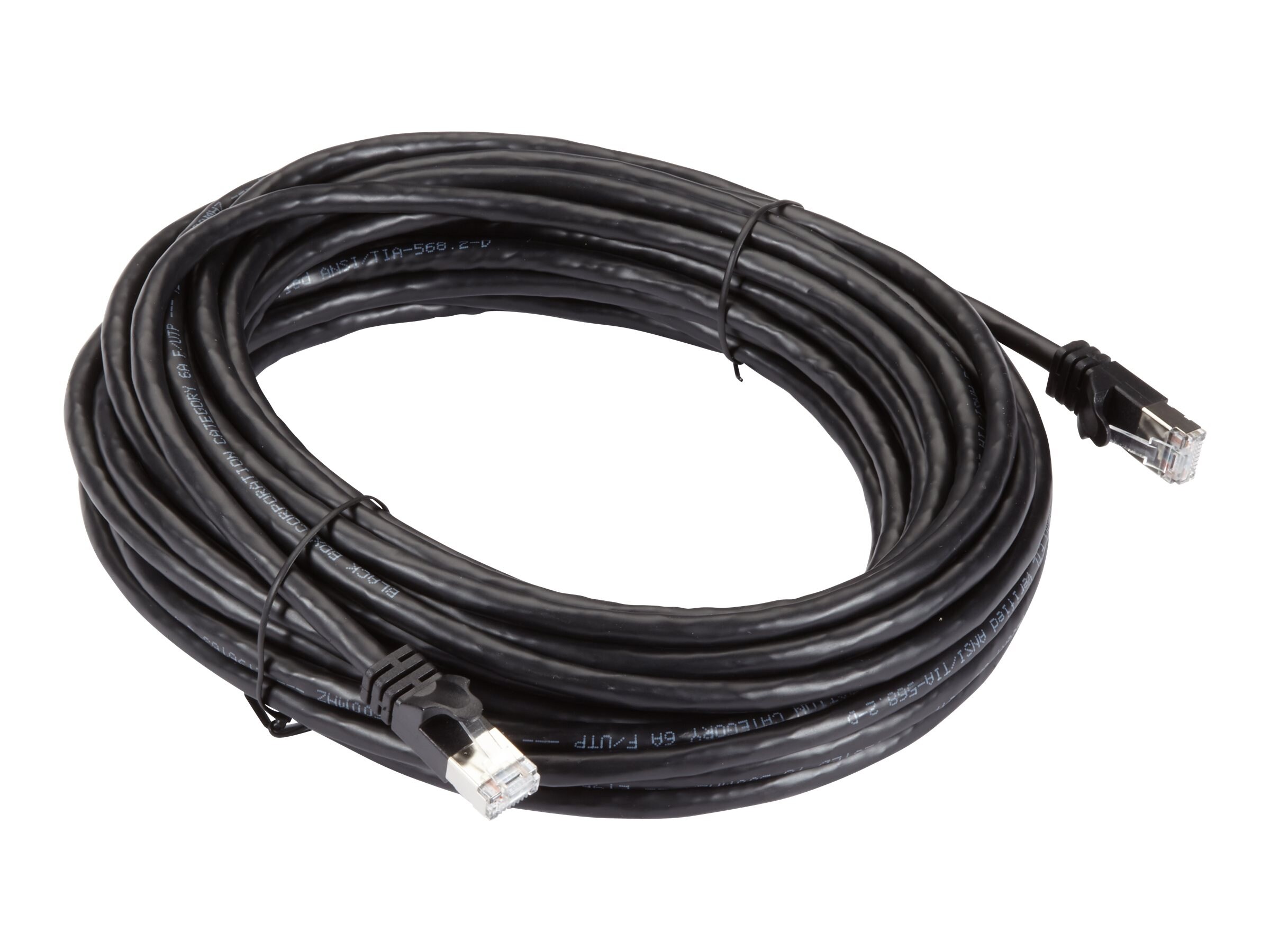 Black Box CAT6A 500MHz UTP PVC Snagless Patch Cable, Black, 35ft ...