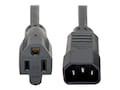 Tripp Lite Power Adapter Cord IEC320C14M to NEMA5-15R - 2 feet, P002-002, 4900719, Power Cords