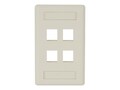 Black Box GigaStation2 Wallplate 4-Port Single-Gang Office White, WPT474, 6150915, Premise Wiring Equipment