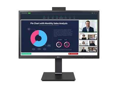 LG Open Box 23.8 BP750C-B Full HD LED-LCD Monitor with Webcam, 24BP750C-B                    , 42083859, Monitors