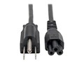 Tripp Lite Power Cord NEMA 5-15P to C5, 125V 2.5A 18AWG SVT, Black, 3ft, P013-003, 18228071, Power Cords