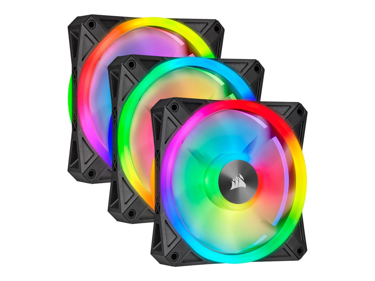 Corsair iCUE QL120 RGB 120mm PWM Triple Fan with Lighting Node (CO