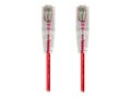 Monoprice CAT6 550MHz 28AWG UTP SlimRun Pure Bare Copper Snagless Patch Cable, Red, 5ft, 14810, 41896454, Cables