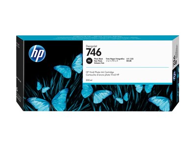 HP 746 (P2V82A) 300ml Photo Black DesignJet Ink Cartridge, P2V82A, 35704219, Ink Cartridges & Ink Refill Kits - OEM