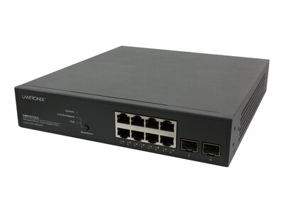 Lantronix 8-Port GbE PoE+ Lite Mngd Switch w 2xGb SFP, NA Power Cord, SM8TAT2SA-NA, 33609656, Network Switches Lantronix 8-Port GbE PoE+ Lite Mngd Switch w 2xGb SFP, NA Power Cord, SM8TAT2SA-NA, 33609656, Network Switches