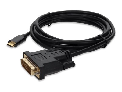 AddOn USB 3.1 Type (C) to DVI-D Dual Link (24+1 pin) M M Cable, Black, 6ft, USBC2DVIDMM6F-AO, 37519391, Cables