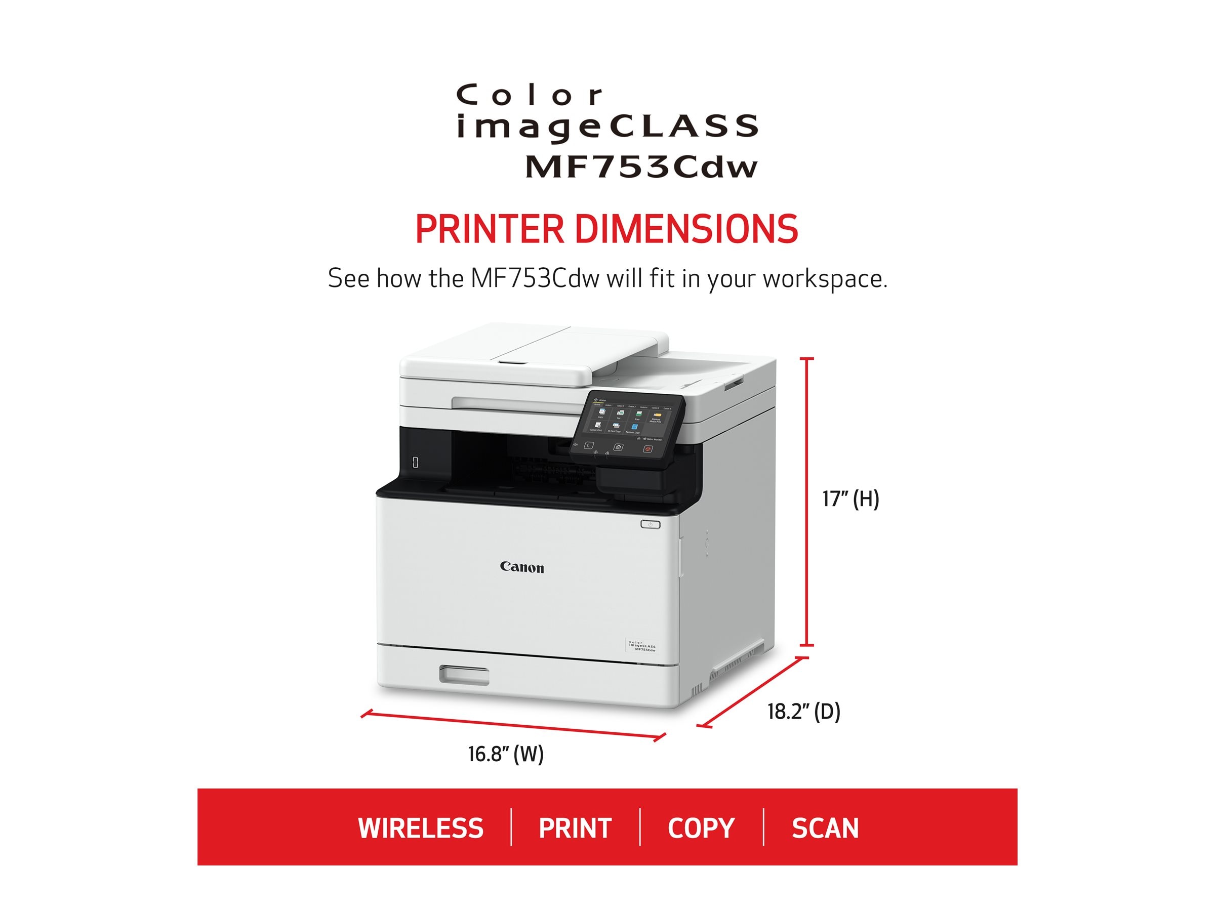 Canon imageCLASS MF753Cdw All-In-One Wireless Laser Printer (5455C010)