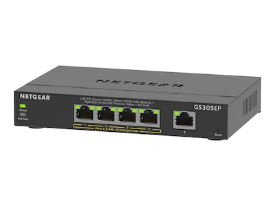 Netgear GS305EP DM WM 63W PoE+ Managed Switch 4xGbE PoE+ 30W 1xGbE, GS305EP-100NAS, 41187904, Network Switches Netgear GS305EP DM WM 63W PoE+ Managed Switch 4xGbE PoE+ 30W 1xGbE, GS305EP-100NAS, 41187904, Network Switches