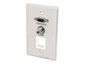 C2G Wall Plate, Single Gang, HD15, 3.5mm Audio, (1) Keystone, Brushed Aluminum, 40572, 13256751, Premise Wiring Equipment