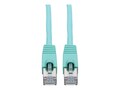 Tripp Lite Cat6a 10G-Certified Snagless Shielded STP PoE Network Patch Cable, Aqua, 5ft, N262-005-AQ, 37053181, Cables