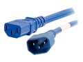 C2G Power Cord IEC 320-C14 to IEC 320-C13 14AWG, Blue, 1ft, 17522, 32999040, Power Cords