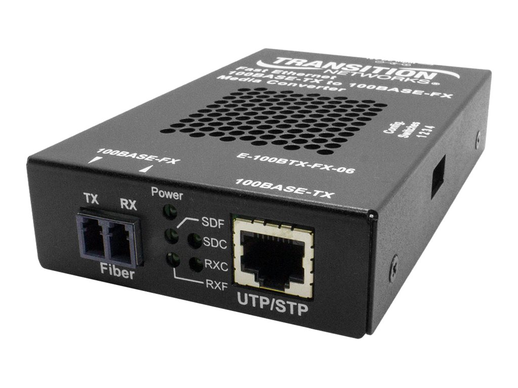 Transition 100Base-TX to 100Base-FX Stand-Alone Fast Ethernet Media  Converter (NA)