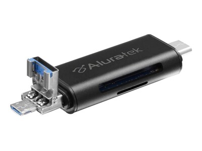 Aluratek USB 3.1 Type-C Micro USB OTG SD and microSD Card Reader, AUCRC300F, 34311421, PC Card/Flash Memory Readers Aluratek USB 3.1 Type-C Micro USB OTG SD and microSD Card Reader, AUCRC300F, 34311421, PC Card/Flash Memory Readers
