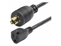 StarTech.com 15A 125V 14AWG Heavy Duty Twist-Lock NEMA L5-15P to NEMA 5-15R Converter Power Cord, Black, 1ft, W31C-4100-POWER-CORD, 41740328, Power Cords