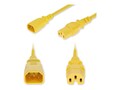 AddOn C14 (M) to C15 (F) High-Temperature 14AWG 250V at 15A PVC SJT Power Cord, Yellow, 6ft, ADD-C142C15H14G6FYW, 41980705, Power Cords