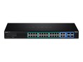 TRENDnet 24-Port GbE PoE+ Web Smart Switch w 4xGbE Shared (RJ45 SFP), 370W, TPE-5028WS, 34779121, Network Switches