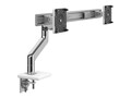 Humanscale M8.1 Arm, Clamp & Bolt-Thru Mount Combo, Polished Aluminum w  White Trim, Angled Dynamic Link, M81NTNDWB2W, 41770584, Mounting Hardware - Miscellaneous