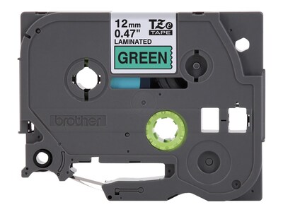 Brother 0.47 x 26.2' TZe-731CS Black Print on Green Laminated Label Tape for P-touch Label Maker, TZE-731CS, 41377447, Paper, Labels & Other Print Media