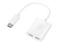 Targus USB-C to Dual USB-C M F Adapter, White, ACA974CAI, 41605703, Adapters & Port Converters