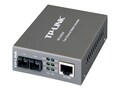 TP-LINK MC100CM Media Converter, 10 100Mbps RJ45 to 100M multi-mode SC fiber, up to 1.2mi, Chassis Mountable, MC100CM, 13544120, Network Transceivers