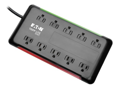 Tripp Lite Protect It! Surge (10) Outlets, 6ft Cord, 2880 Joules, Black, TLP1006B, 33733964, Surge Suppressors