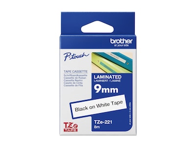 Brother 0.35 x 26.2' tze221 Black on White Tape, TZE221G , 41942706, Paper, Labels & Other Print Media Brother 0.35 x 26.2' tze221 Black on White Tape, TZE221G , 41942706, Paper, Labels & Other Print Media