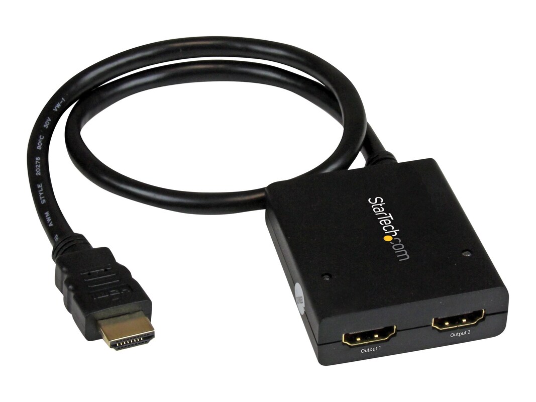 StarTech.com 2-Port 4K 30Hz HDMI 1 in 2 Out Video Splitter – USB  (ST122HD4KU)