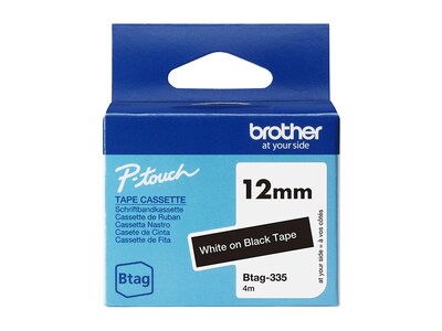 Brother 0.47 IN X 13.1 FT 12 MM X 4 M, BTAG335                       , 41959714, Paper, Labels & Other Print Media