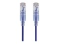 Monoprice SlimRun CAT6A UTP 30AWG 10G Pure Bare Copper Snagless Cable, Purple, 5ft, 10-Pack, 16348                         , 41894739, Cables