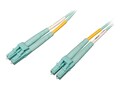 Tripp Lite LC-LC 50 125 OM4 Multimode Duplex LSZH Fiber Patch Cable, Aqua, 20m, N820-20M-OM4, 30614311, Cables