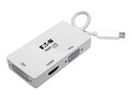 Tripp Lite Thunderbolt 3 USB Type-C (USB-C) to HDMI DVI VGA All-in-One 4K @30Hz Converter Adapter, White, U444-06N-HDV4K, 34506413, Adapters & Port Converters