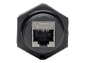 Tripp Lite RJ45 Bulkhead Coupler for Cat5 Cat6, Female to Female, Shielded, Industrial, Dust Cap - IP67, TAA, N206-BC01-IND, 35985516, Cable Accessories