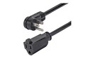 StarTech.com Right Angle NEMA 5-15P to NEMA 5-15R 13A 125V Power Extension Cord, 1ft, PAC101R1, 36178353, Power Cords