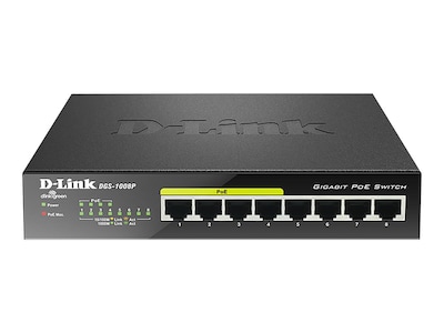 D-Link 8-Port GbE PoE Switch, DGS-1008P, 12477826, Network Switches D-Link 8-Port GbE PoE Switch, DGS-1008P, 12477826, Network Switches