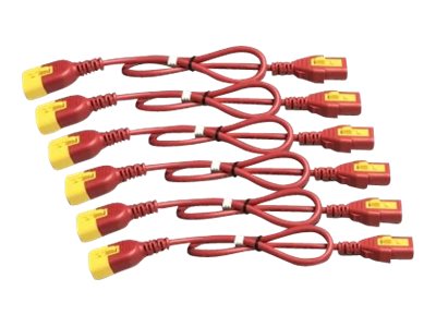 APC 1.2M Power Cord Kit, C13 to C14 Locking Connectors, Red