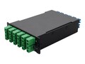 AddOn 4-Bay Cassette 24-Fiber 12 Duplex CS In, 12 ALC Duplex Out, Single-mode Duplex OS2, ADD-4BAYC12CSD12ALCDS2, 41292082, Patch Panels