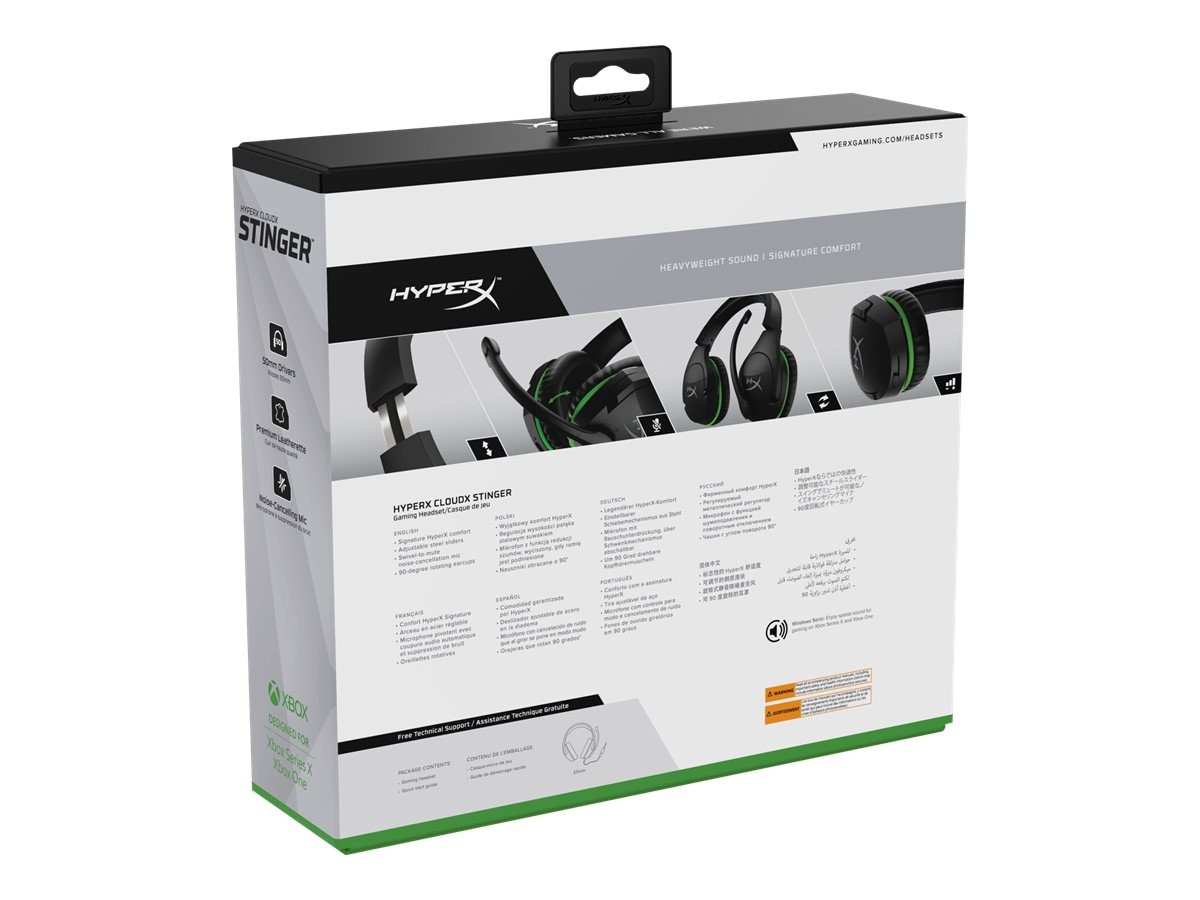 HP HyperX CloudX Stinger Xbox Gaming for - Green (4P5K1AA) Black Headset