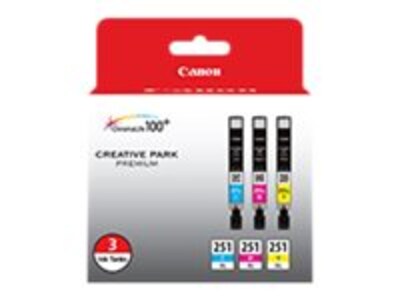 Canon CLI-251 Ink Tanks (3-pack), 6514B009, 17672073, Ink Cartridges & Ink Refill Kits - OEM