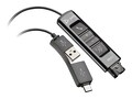 HP Poly DA85 USB to QD Adapter, 786C7AA, 41715914, Headphone & Headset Accessories