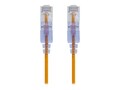 Monoprice SlimRun Cat6A 30AWG 550Mhz UTP Pure Bare Copper Wire 10G Patch Cable, Yellow, 7ft, 10-pack , 16327, 41535120, Cables
