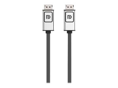 Belkin 4K at 60Hz DisplayPort (M) to DisplayPort (M) Display Cable with Latches, Black Silver, 3ft, F2CD000B03-E, 8548396, Cables