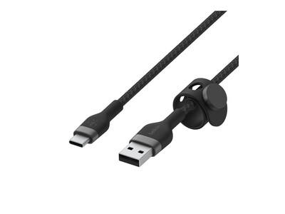 Belkin 15W 480Mbps USB-A to USB-C M M Braided Silicone Cable, Black, 1m, CAB010BT1MBK, 41383261, Cables