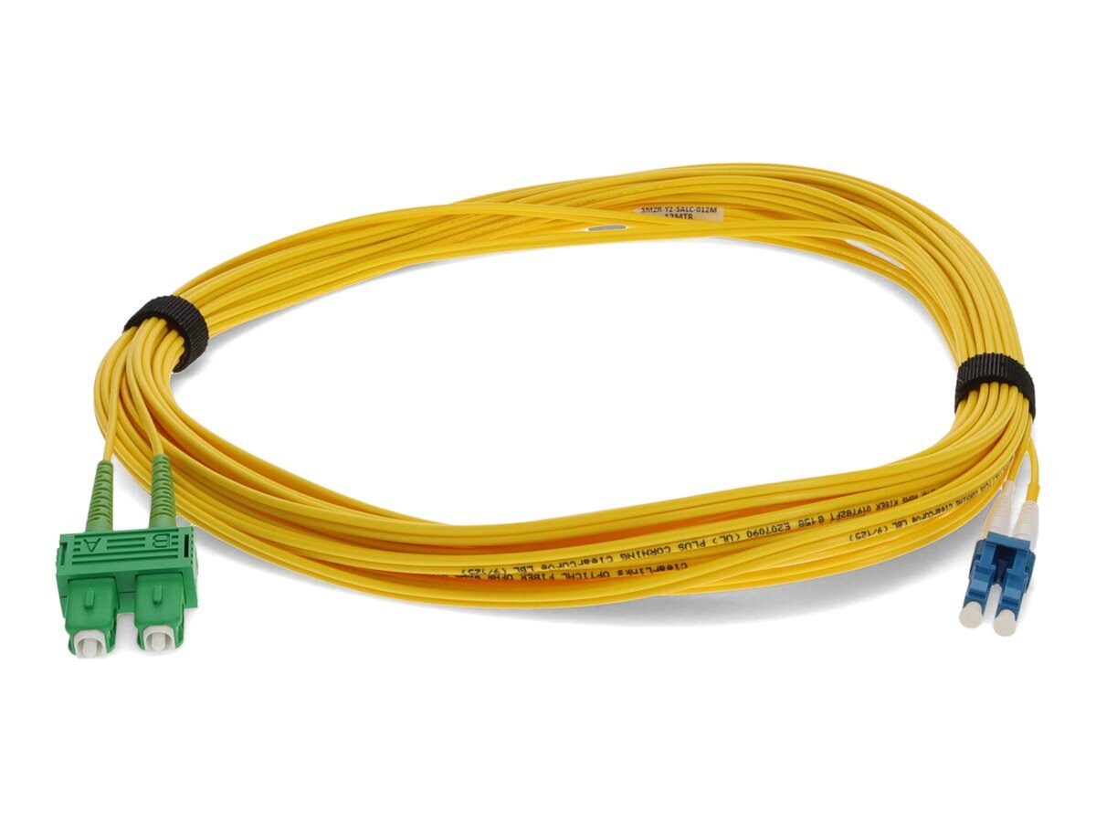 25M 82FT LC/LC 9/125 Duplex Single Mode Optical Fiber Optics Cable OFNR  Yellow