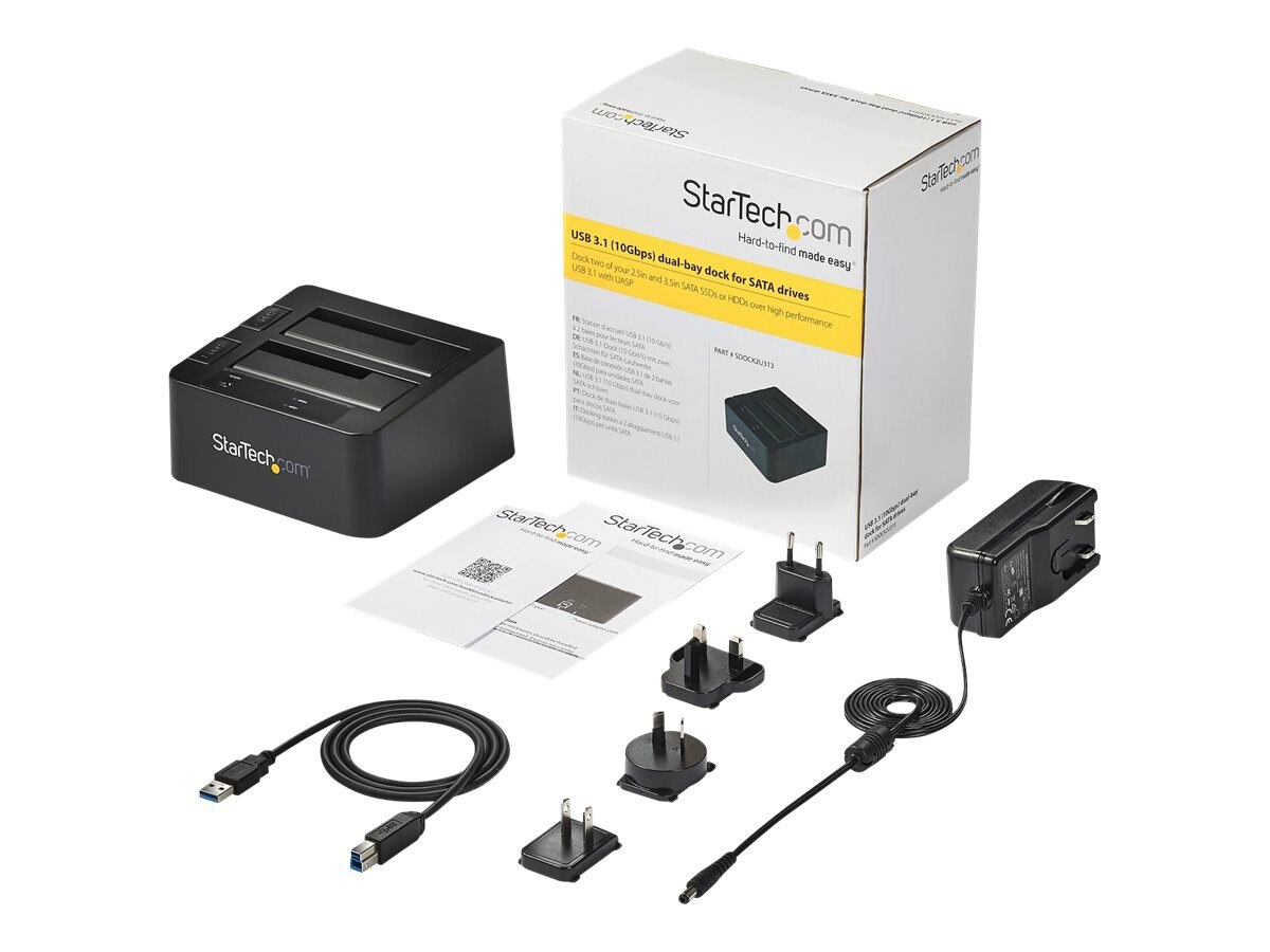 Krudt Sørge over Monograph StarTech.com 2-Bay USB 3.1 to SATA Hard Drive Bay Docking (SDOCK2U313)