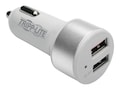 Tripp Lite Dual USB Car Charger for Tablets & Cell Phones w  Qualcomm Quick Charge 3.0 Technology, White, U280-C02-S-QC3, 33760305, Automobile/Airline Power Adapters