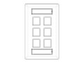Belden 6 Port Faceplate KS FM White, AX102251, 34018170, Patch Panels Belden 6 Port Faceplate KS FM White, AX102251, 34018170, Patch Panels