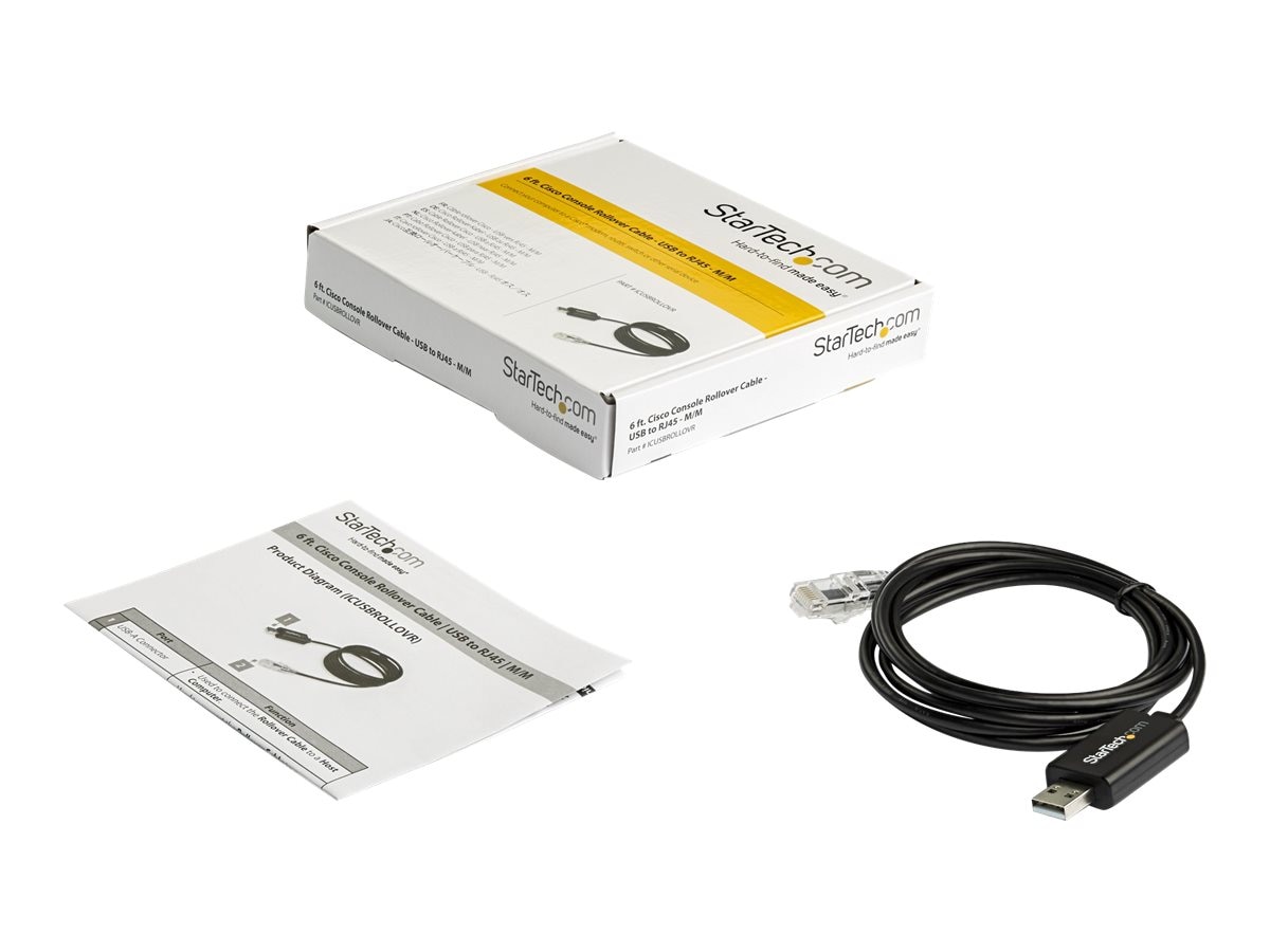StarTech.com 460Kbps USB to RJ45 Console Cable, 6ft (ICUSBROLLOVR)