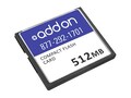 AddOn Cisco Compatible 512MB Compact Flash Memory Card, MEM-CF-256U512MB-AO, 33018485, Memory - Flash