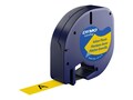 DYMO LetraTag Label - Hyper Yellow Plastic w Black Printing, 91332, 193622, Paper, Labels & Other Print Media